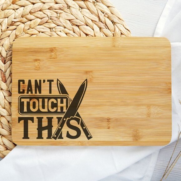 Can't Touch This Personalized Cutting  board - Picture 1 of 2